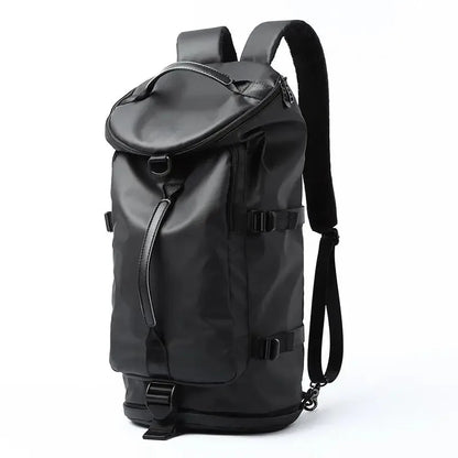 Men Leather Bucket Backpack Multifunctional Travel Bag Large Capacity Luggage Male Backpacks Travel Shoulder Bags