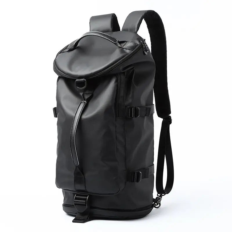 Men Leather Bucket Backpack Multifunctional Travel Bag Large Capacity Luggage Male Backpacks Travel Shoulder Bags