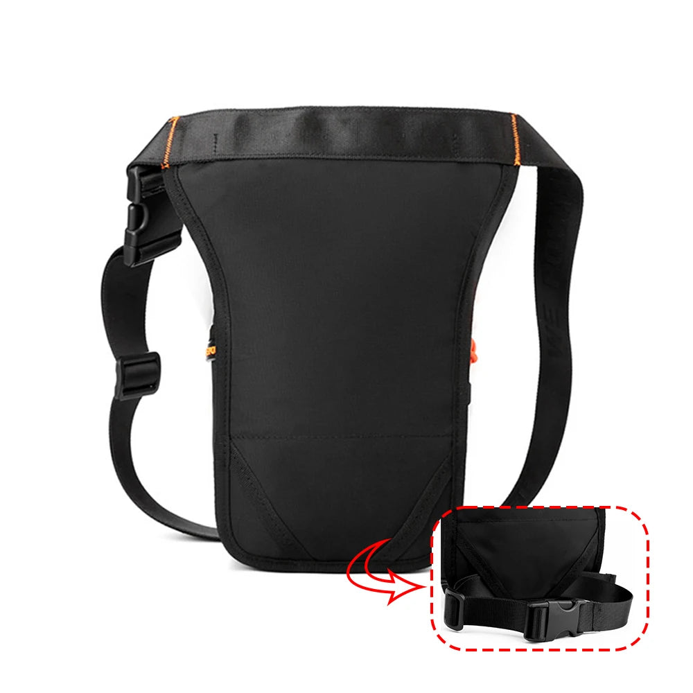 Men Leg Drop Bag Fanny Waist Pack for Motorcycle Rider Travel Military Nylon Male Cross body Shoulder Belt Hip Bum Thigh Bags
