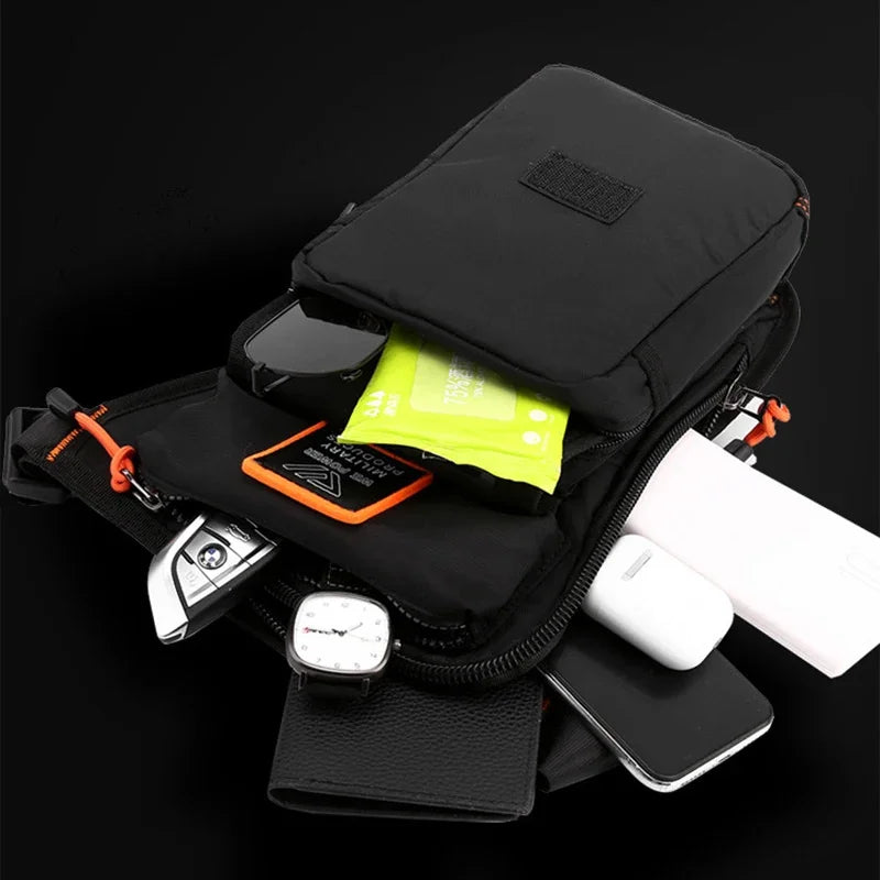Men Leg Drop Bag Fanny Waist Pack for Motorcycle Rider Travel Military Nylon Male Cross body Shoulder Belt Hip Bum Thigh Bags