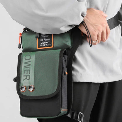 Men Leg Drop Bag Fanny Waist Pack for Motorcycle Rider Travel Military Nylon Male Cross body Shoulder Belt Hip Bum Thigh Bags