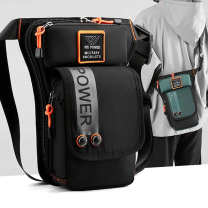 Men Leg Drop Bag Fanny Waist Pack for Motorcycle Rider Travel Military Sports Nylon Male Cross body Belt Hip Bum Thigh Bags