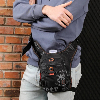 Men Leg Waist Pack Hip Belt Fanny Bag for Motorcycle Rider Travel Military Nylon Male Cross Body Shoulder Bum Drop Thigh Bags