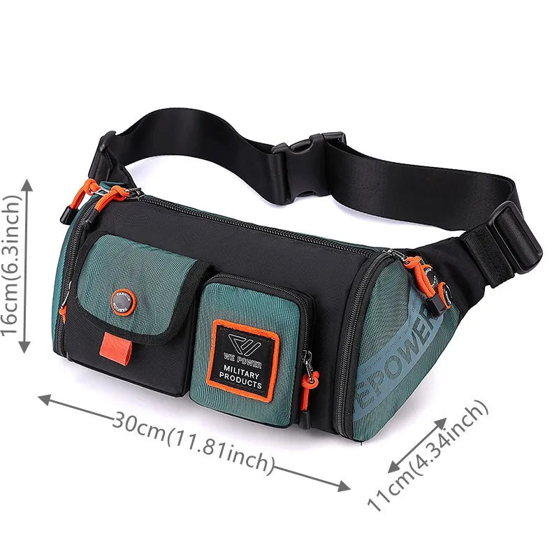 Men Leisure Fashion High-capacity Multiple Pockets Travel Crossbody Bag Nylon Chest Bags Men Shoulder Sling Bag Chest Waist Pack