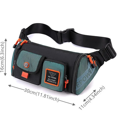 Men Leisure Fashion High-capacity Multiple Pockets Travel Crossbody Bag Nylon Chest Bags Men Shoulder Sling Bag Chest Waist Pack