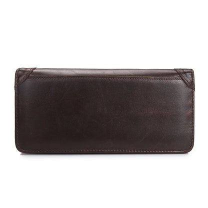 Men Long Wallet Bifold Purse Genuine Leather ID Card Holder Clutch Bags Retro Real Cowhide Male Cash Coin Purses Pocket Wallets