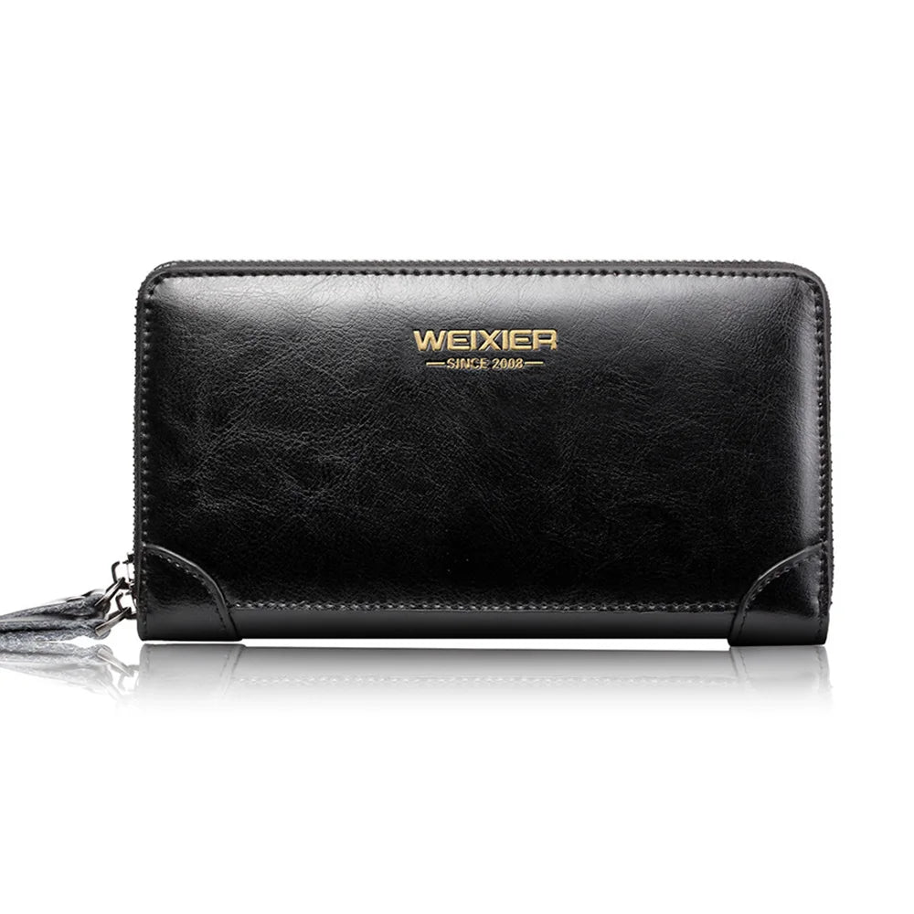 Men Long Wallet Purse Clutch Wrist Bag Mobile Cell Phone Case Business Retro Male PU Leather Cigarette Money Bag Handy Purses
