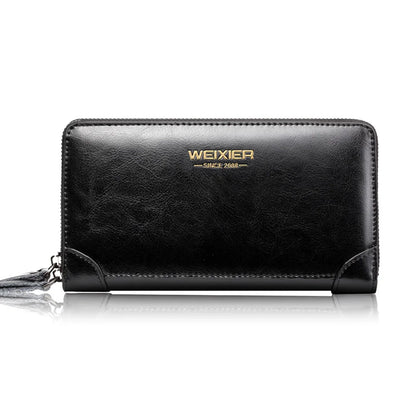 Men Long Wallet Purse Clutch Wrist Bag Mobile Cell Phone Case Business Retro Male PU Leather Cigarette Money Bag Handy Purses