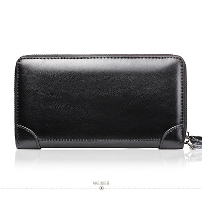 Men Long Wallet Purse Clutch Wrist Bag Mobile Cell Phone Case Business Retro Male PU Leather Cigarette Money Bag Handy Purses