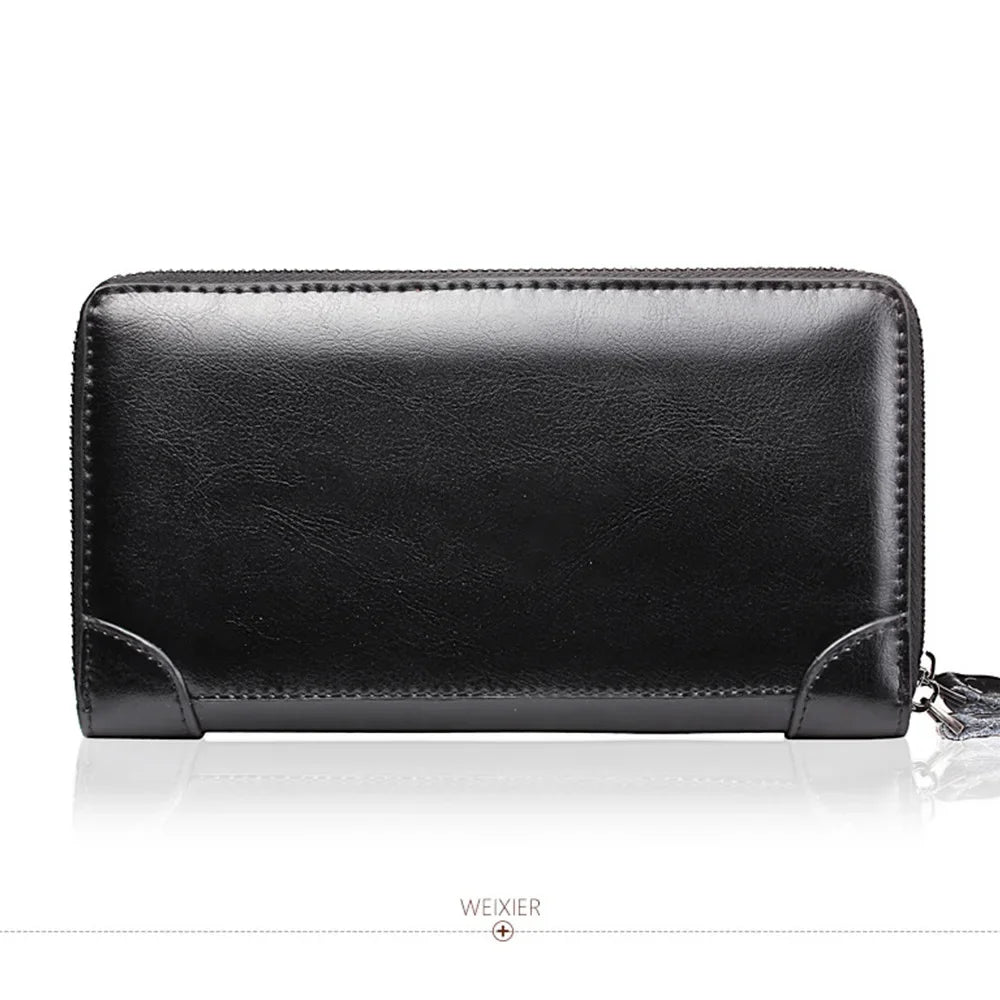 Men Long Wallet Purse Clutch Wrist Mobile Cell Phone Case Business Rtro Male PU Leather Cigarette Money Bag Handy Purses