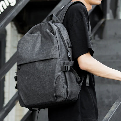 Men Male Black Backpack Gray USB Charing Student School Backpack Bags For Teenagers Oxford Mochila Rucksack Travel Daypack
