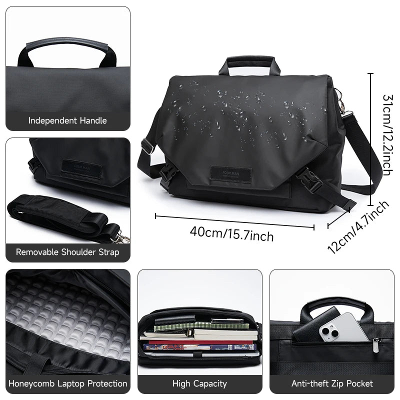 Men Messenger Bag Casual Crossbody Shoulder Bag Waterproof High Capacity Fashion Sling Bag Short Trip Crossbody Female Teenage
