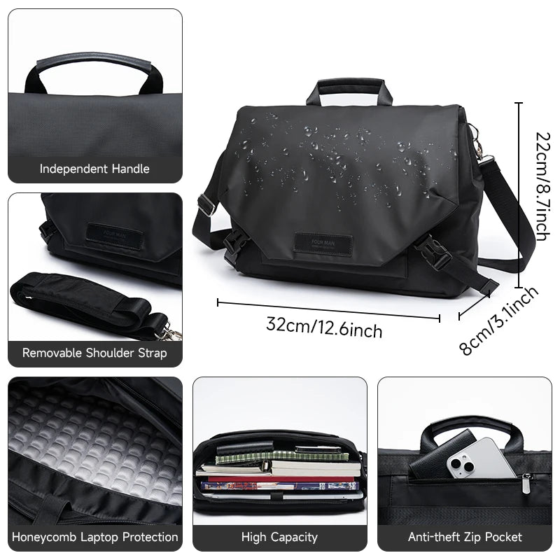 Men Messenger Bag Casual Crossbody Shoulder Bag Waterproof High Capacity Fashion Sling Bag Short Trip Crossbody Female Teenage