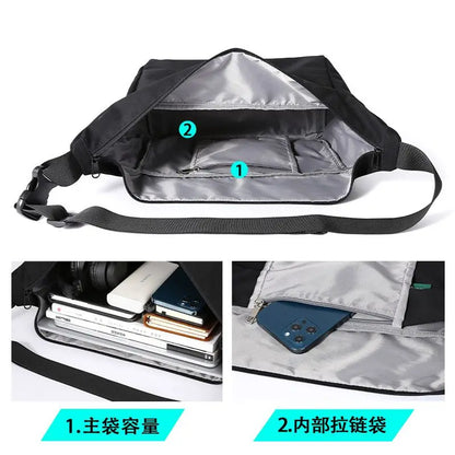 Men Messenger Bag Fashion 14inch Laptop Oxford Waterproof Travel Shoulder Bag All-match Large Casual Single Bag For Male