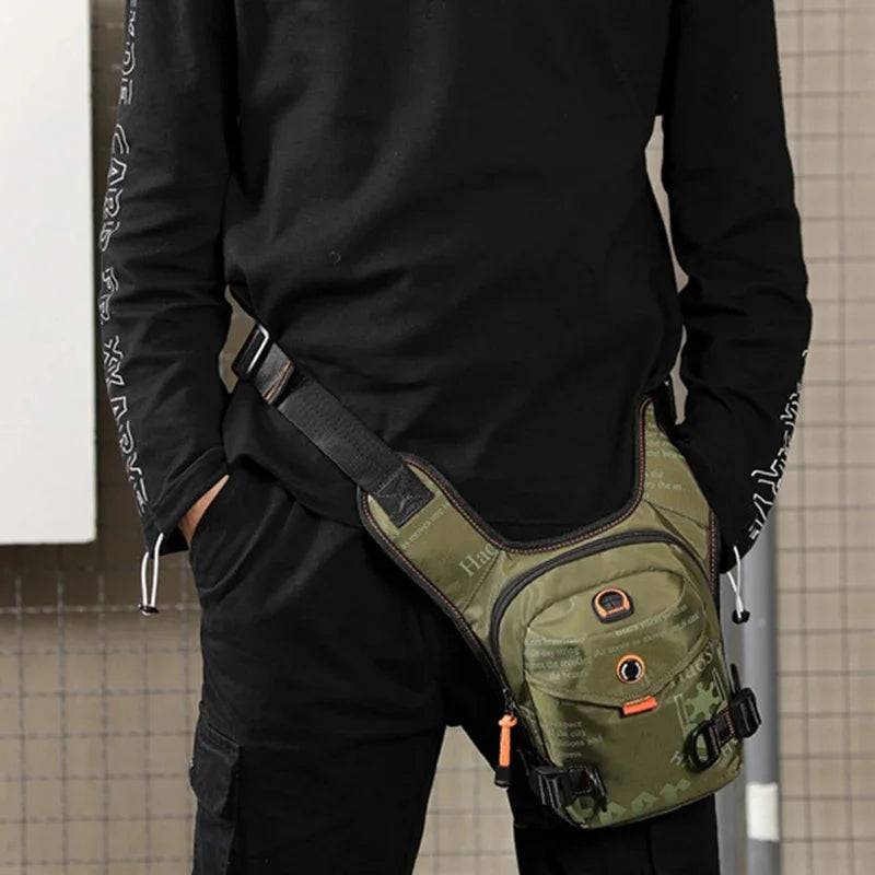 Men Military Assault Oxford/Nylon Shoulder Messenger Fanny Bag Waterproof Motorcycle Rider Male Hip Bum Belt Waist Pack Leg Bags