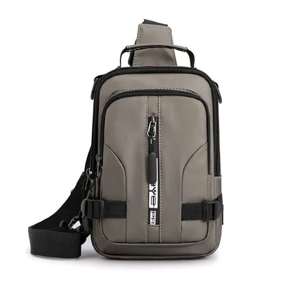 Men Mini Backpack Sling Cross Body Shoulder Rucksack with USB Charging Port Travel Nylon Male Side Messenger Chest Bag Pack
