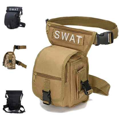 Men Motorcycle Rider Leg Belt Bum Hip Outdoor Sports Military Tactical Camping Molle Nylon Drop Fanny Waist Pack Thigh Bag