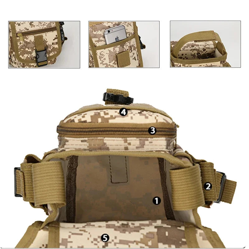 Men Motorcycle Rider Leg Belt Bum Hip Outdoor Sports Military Tactical Camping Molle Nylon Drop Fanny Waist Pack Thigh Bag