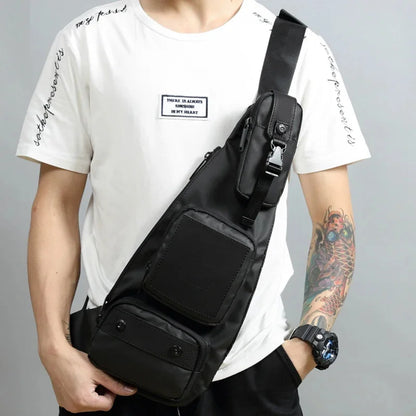 Men Nylon Backpack Rucksack Cross Body Bag Travel Male Military Waterproof Sling Messenger Chest Bags Knapsack