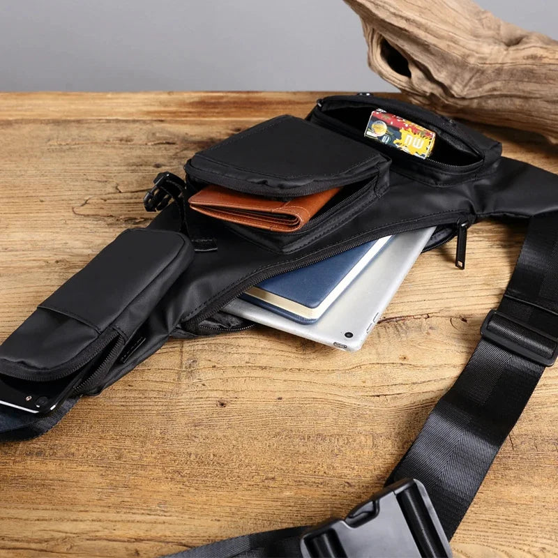 Men Nylon Backpack Rucksack Cross Body Bag Travel Male Military Waterproof Sling Messenger Chest Bags Knapsack