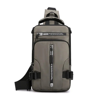 Men Nylon Backpack Rucksack Cross body Shoulder Bag with USB Charging Port Travel Male Knapsack Daypack Messenger Chest Bags New