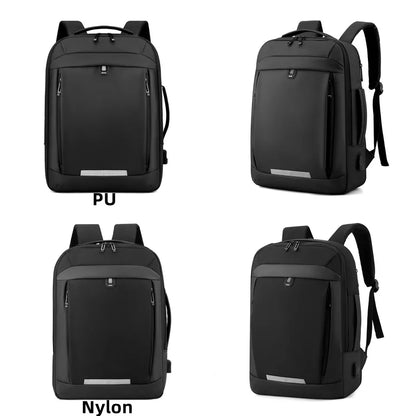 Men Nylon Backpacks Travel Shoulder Bag Rucksack For Teenager Men Pu Laptop Backpack Students School Backpack