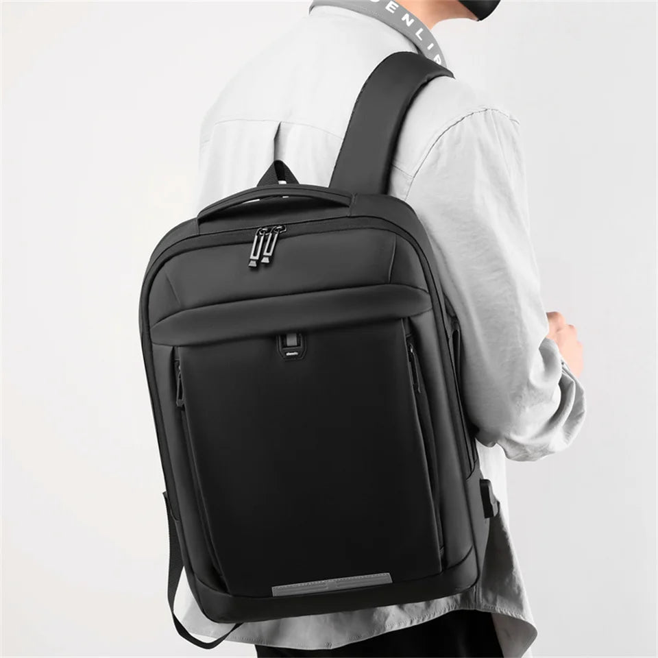 Men Nylon Backpacks Travel Shoulder Bag Rucksack For Teenager Men Pu Laptop Backpack Students School Backpack