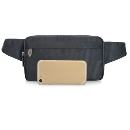 Men Nylon Belt Bum Waist Phone Pouch Fanny Pack Crossbody Shoulder Sport Zip Bag