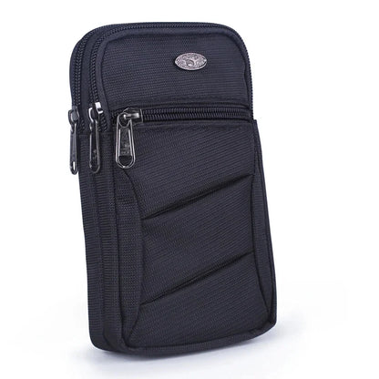 Men Nylon Cell Mobile Phone Case Cover Fanny Hook Bum Unisex Small Messenger Cross body Waist Pack Hip Belt Pouch Bag