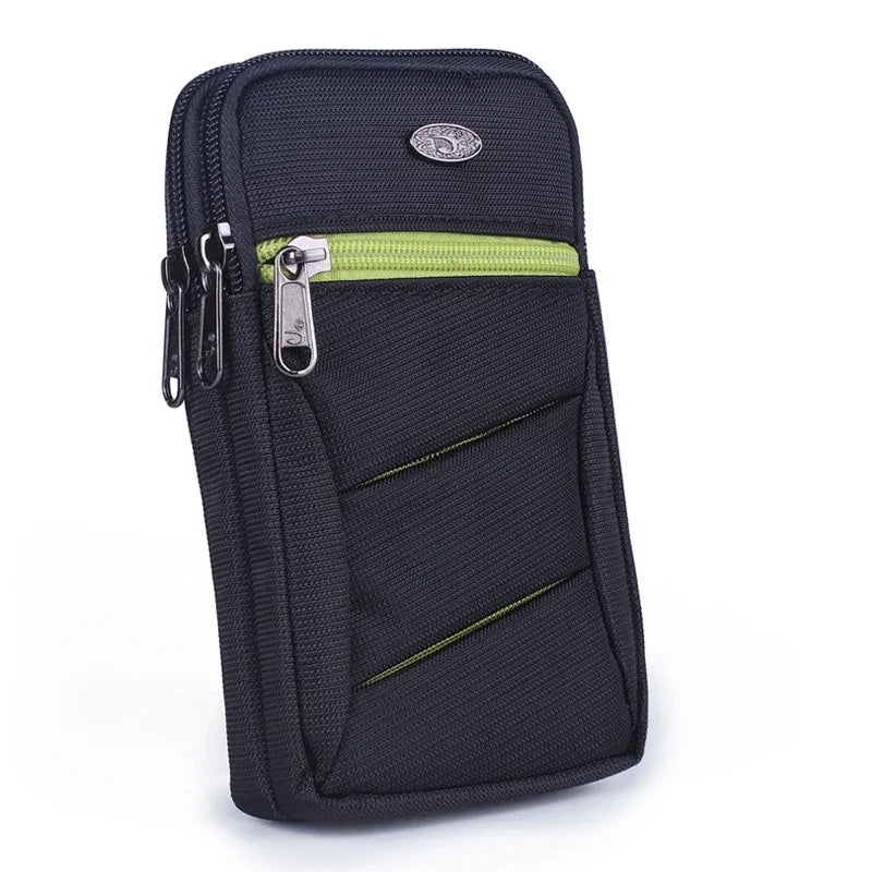 Men Nylon Cell Mobile Phone Case Cover Fanny Hook Bum Unisex Small Messenger Cross body Waist Pack Hip Belt Pouch Bag