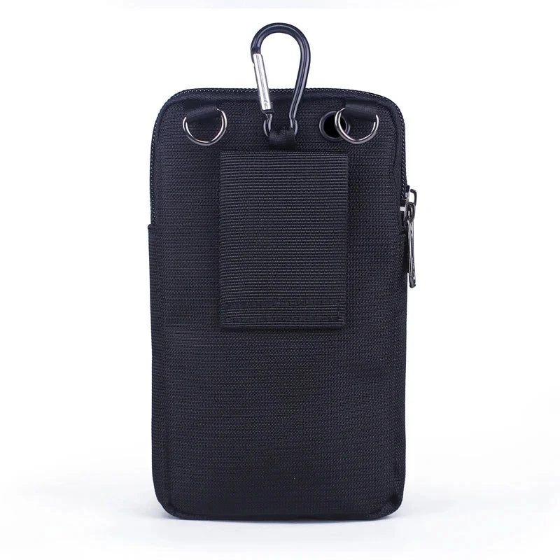 Men Nylon Cell Mobile Phone Case Cover Fanny Hook Bum Unisex Small Messenger Cross body Waist Pack Hip Belt Pouch Bag