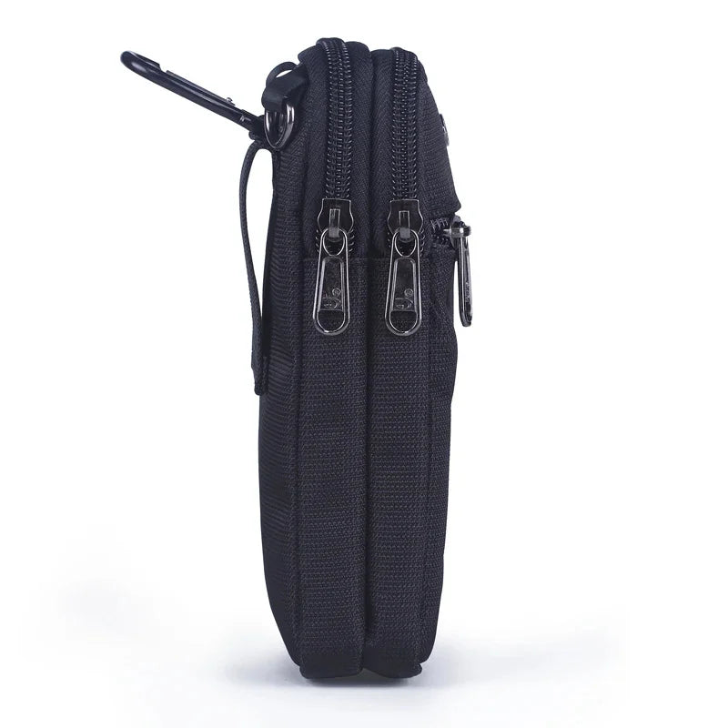 Men Nylon Cell Mobile Phone Case Cover Fanny Hook Bum Unisex Small Messenger Cross body Waist Pack Hip Belt Pouch Bag