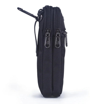 Men Nylon Cell Mobile Phone Case Cover Fanny Hook Bum Unisex Small Messenger Cross body Waist Pack Hip Belt Pouch Bag