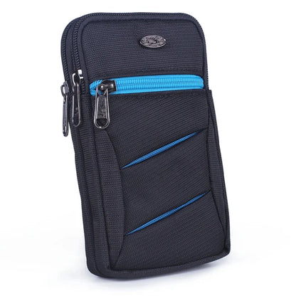 Men Nylon Cell Mobile Phone Case Cover Fanny Hook Bum Unisex Small Messenger Cross body Waist Pack Hip Belt Pouch Bag