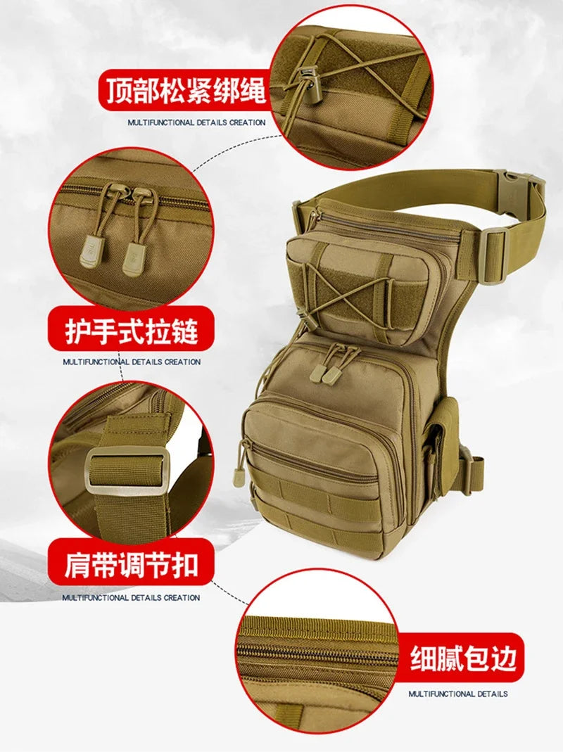 Men Nylon Drop Hip Leg Bag Fanny Travel Military Motorcycle Rider Shoulder Male Belt Bum Waist Pack Thigh Bags New