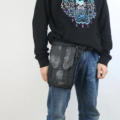 Men Nylon Fanny Leg Drop Bag Waterproof Motorcycle Rider Messenger Cross Body Male Thigh Hip Belt Bum Waist Pack Bags