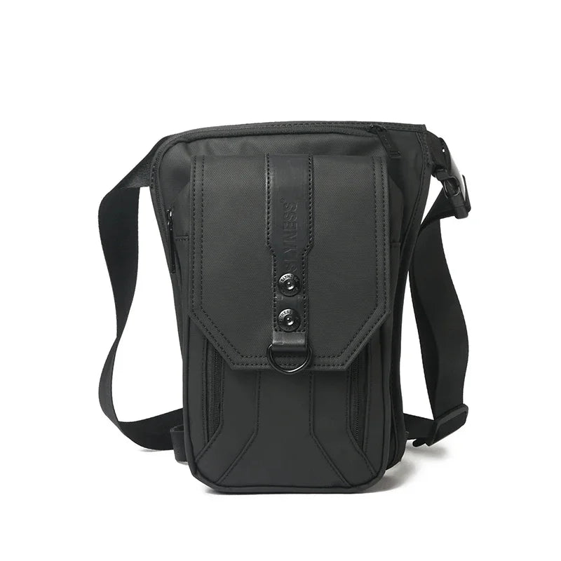 Men Nylon Fanny Leg Drop Bag Waterproof Motorcycle Rider Messenger Cross Body Male Thigh Hip Belt Bum Waist Pack Bags