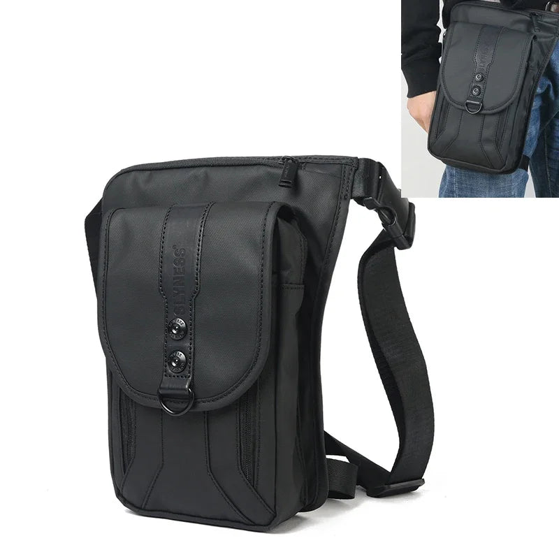Men Nylon Fanny Leg Drop Hip Belt Bag Waterproof Motorcycle Rider Male Messenger Cross Body Bum Thigh Waist Pack Bags