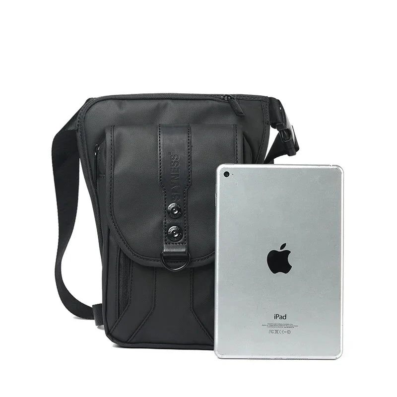 Men Nylon Fanny Leg Drop Hip Belt Bag Waterproof Motorcycle Rider Male Messenger Cross Body Bum Thigh Waist Pack Bags