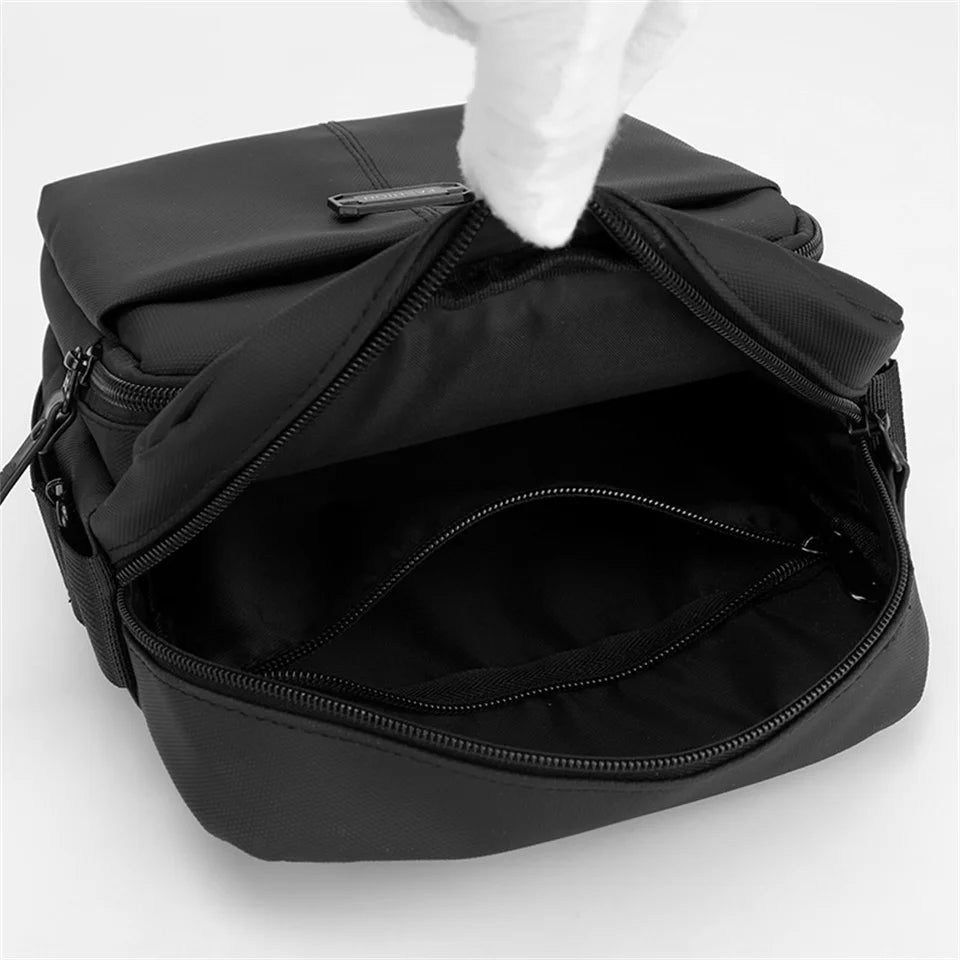Men Nylon Handbags Messenger Bag Washed Tote Lightweight Waterproof Shoulder Bags Fashion Zipper Crossbody Bag