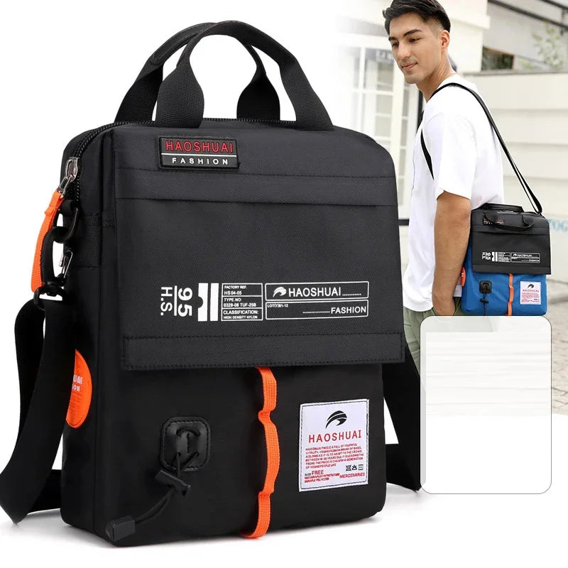 Men Nylon Messenger Cross Body Top Handle Tote Bags Travel Fashion Casual Male Military Shoulder Handbag