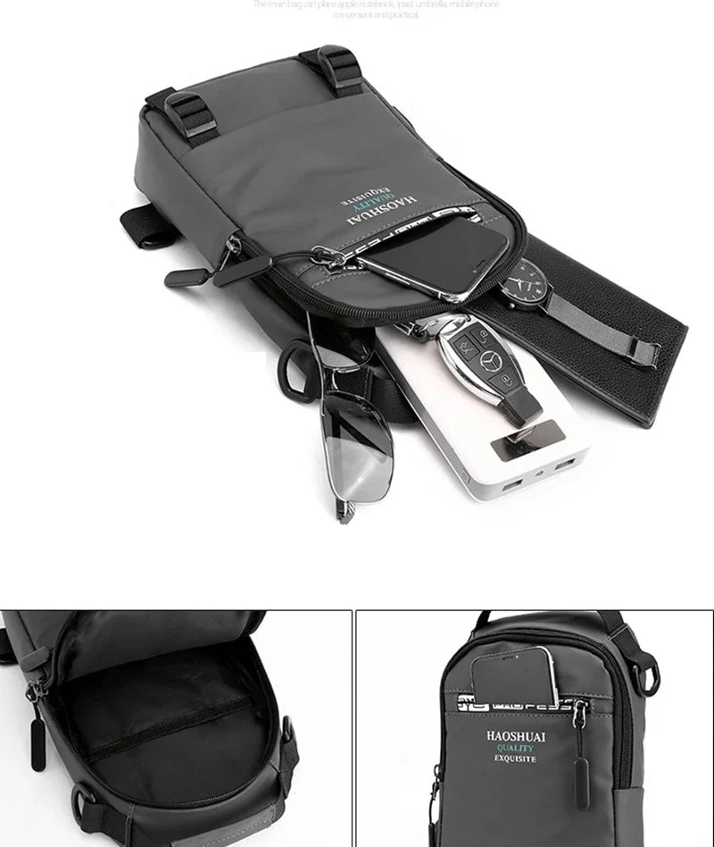 Men Nylon Rucksack Knapsack Messenger Chest Bags Waterproof Travel Military Male Handbag Sling Cross body Daypack Backpack Bag