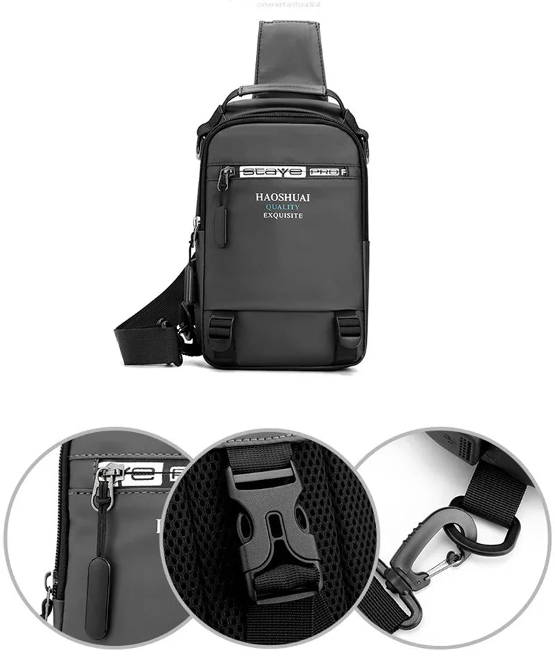 Men Nylon Rucksack Knapsack Messenger Chest Bags Waterproof Travel Military Male Handbag Sling Cross body Daypack Backpack Bag