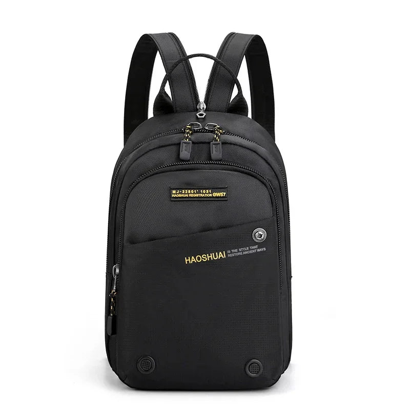 Men Nylon Rucksack Knapsack Messenger Cross Body Chest Pack Bags Military MultipurposeTravel Male Fashion Small Daypack Backpack