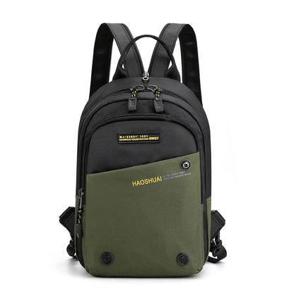 Men Nylon Rucksack Knapsack Messenger Cross Body Chest Pack Bags Military MultipurposeTravel Male Fashion Small Daypack Backpack