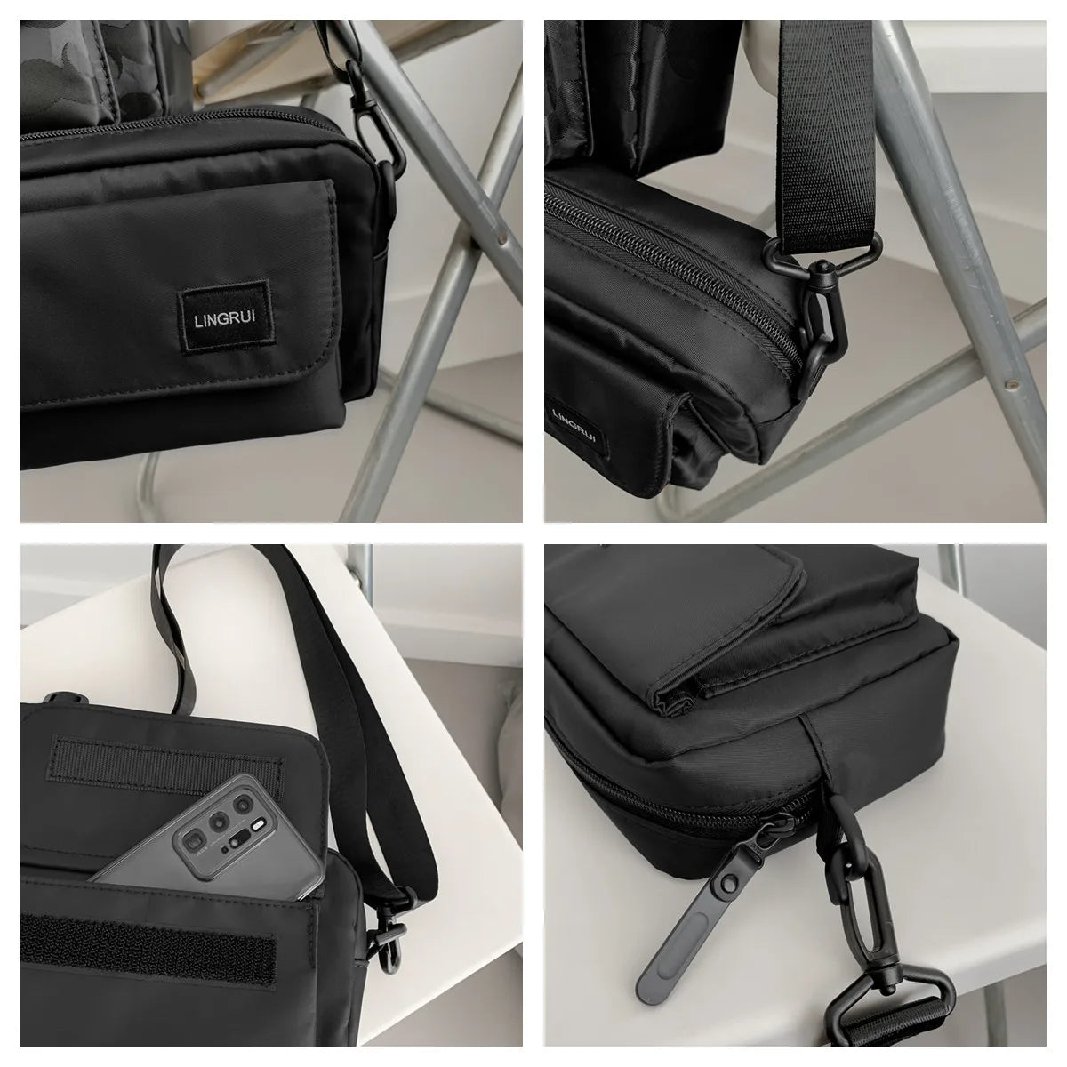 Men Nylon Street Fashion Trend Crossbody Bags Small-capacity Small Square Bag Man Light Casual Versatile Simplicity Shoulder Bag