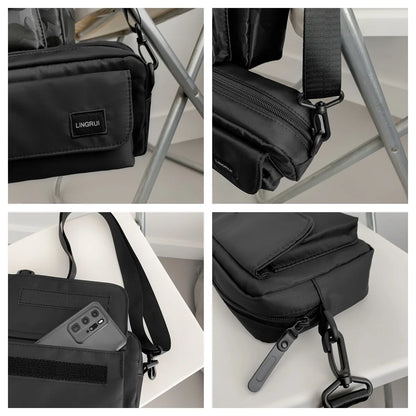 Men Nylon Street Fashion Trend Crossbody Bags Small-capacity Small Square Bag Man Light Casual Versatile Simplicity Shoulder Bag
