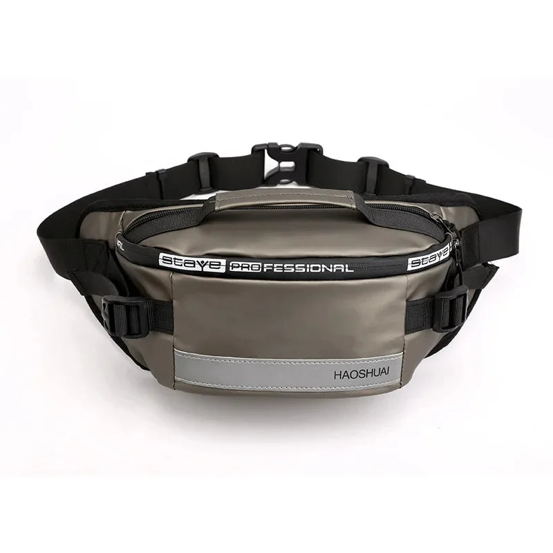 Men Nylon Waist Bags Fanny Single Chest Pack Multi-Functional Anti-theft Reflective Strip Shoulder Male Hip Bum Belt Bag