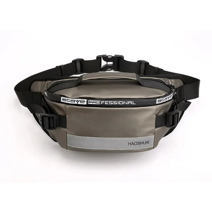 Men Nylon Waist Bags Fanny Single Chest Pack Multi-Functional Anti-theft Reflective Strip Shoulder Male Hip Bum Belt Bag
