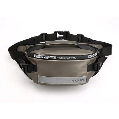Men Nylon Waist Bags Fanny Single Chest Pack Multi-Functional Anti-theft Reflective Strip Shoulder Male Hip Bum Belt Bag